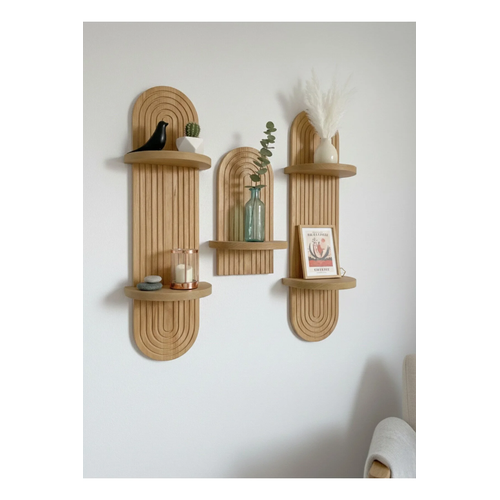 Semplice Duvar Raf� 3'l� Set Duvar Dekorasyon �r�n� Raf Seti