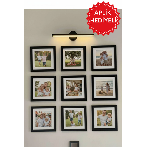 Bask� Dahil Paspartu Temal� 20x20 Cm(D�� �l��) Foto�raf �er�eve Seti, Ki�iye �zel Duvar �er�eve Seti