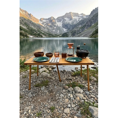 Portatif Katlanabilir Ah�ap Kamp Masas� 50x100 cm El Yap�m� Piknik Masas� Ta��nabilir Masa Outdoor Balkon Bah�e Kamp Ekipman�