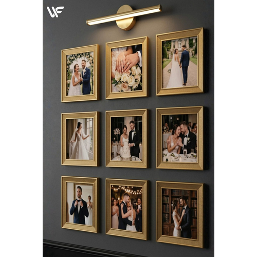 9'lu Kare Siyah �er�eve Seti � 20x20 Cm (D�� �l��) Duvar Dekoru Ve Ayakl� Foto�raf �er�evesi