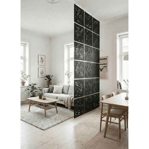 Lazer Kesim Ah�ap Seperat�r, Ev ve Ofis ��in 40x40 cm Mod�ler Dekoratif Oda Ay�r�c� Paravan (4 Adet)
