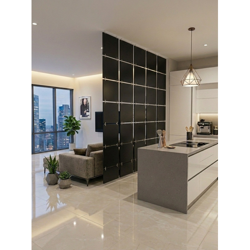 Lazer Kesim Ah�ap Seperat�r, Ev ve Ofis ��in 40x40 cm Mod�ler Dekoratif Oda Ay�r�c� Paravan (4 Adet)
