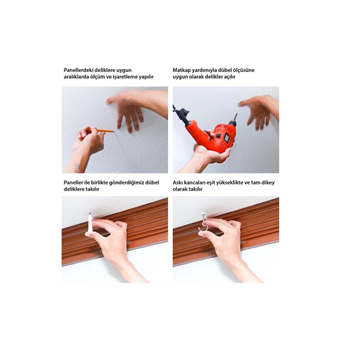 Lazer Kesim Ah�ap Seperat�r, Ev ve Ofis ��in 40x40 cm Mod�ler Dekoratif Oda Ay�r�c� Paravan (4 Adet)