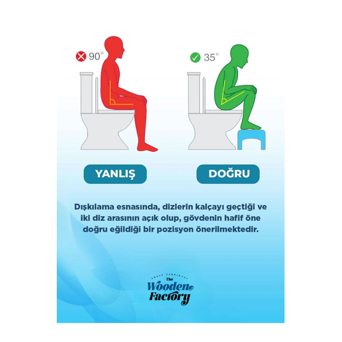Klozet ��in Ah�ap Ayak Taburesi, Ergonomik, Kaymaz, Sa�lam Tuvalet Basama��