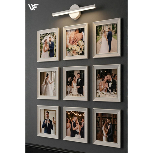 9'lu Kare Siyah �er�eve Seti � 20x20 Cm (D�� �l��) Duvar Dekoru Ve Ayakl� Foto�raf �er�evesi
