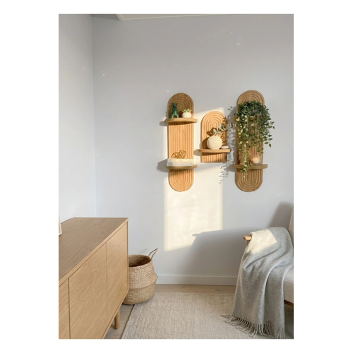Semplice Duvar Raf� 3'l� Set Duvar Dekorasyon �r�n� Raf Seti