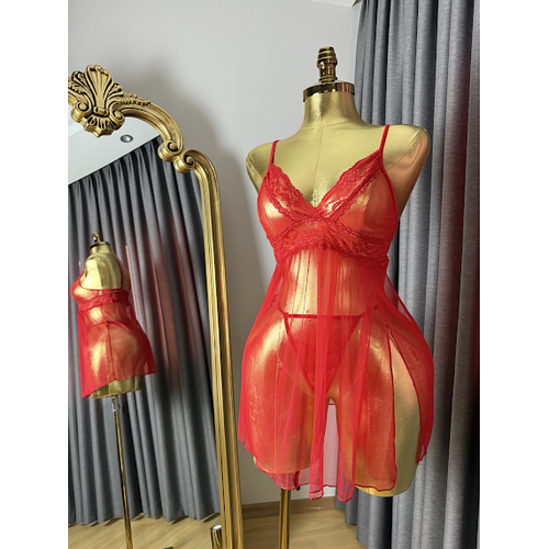 Dantel Detayl� Transparan Babydoll Set