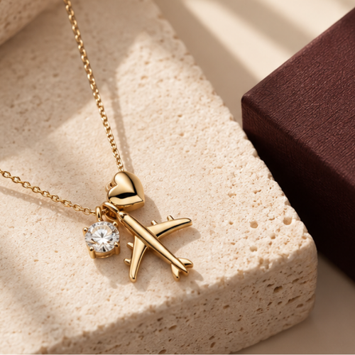 Jet Heart Diamond Necklace