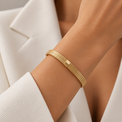 Flex Weave Medium Gold Bracelet