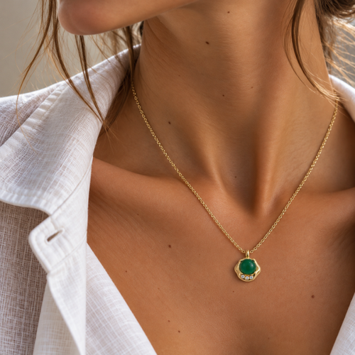 Verde Aura Gold Necklace