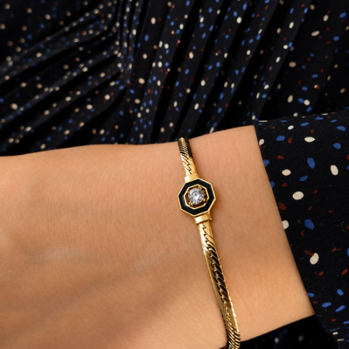 Noir Octagon Bracelet