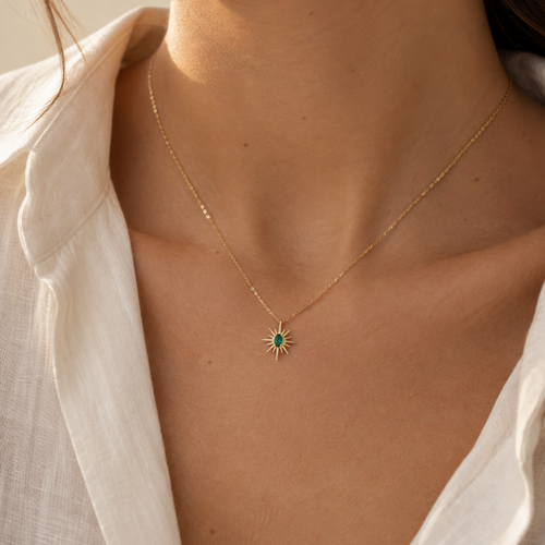 Emerald Sunburst Necklace