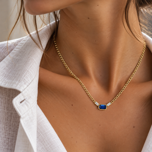 Azure �clat Gold Necklace