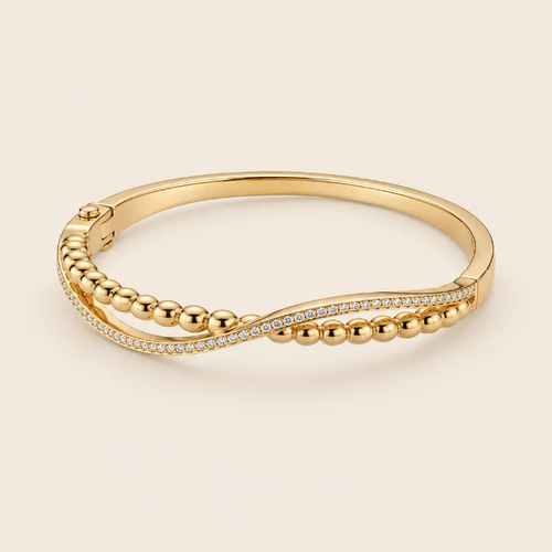 Dorika Wave Gold Bangle