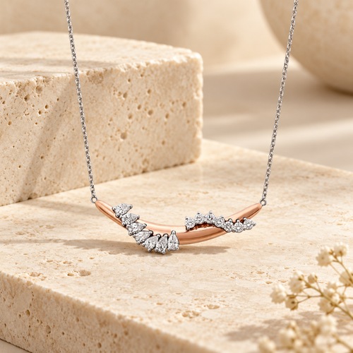 Lea Diamond Arc Necklace