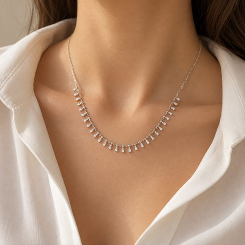 Mira Diamond Fringe Necklace