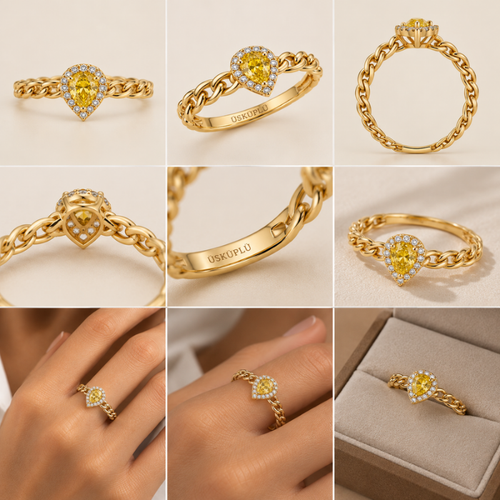 Citrine Drop Ring