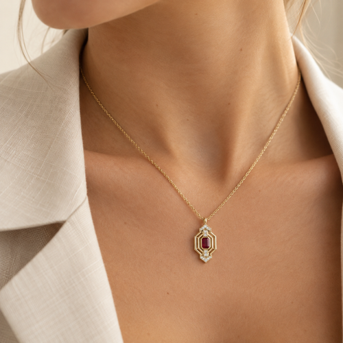 Ruby Heritage Gold Necklace
