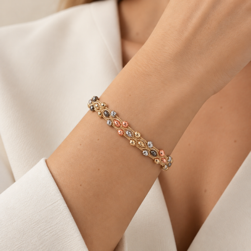 Tricolor Heritage Gold Bangle