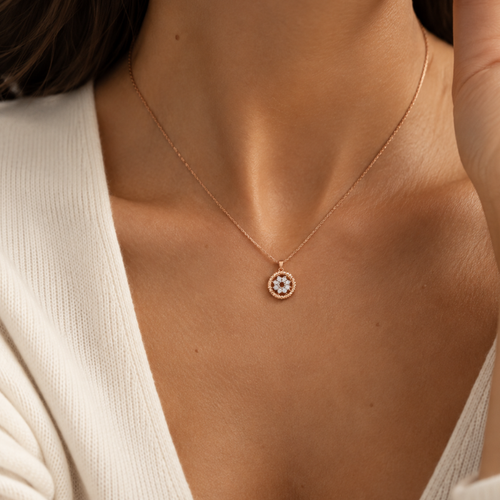 Halo Bloom Diamond Necklace