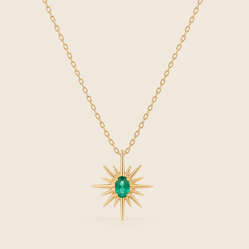 Emerald Sunburst Necklace