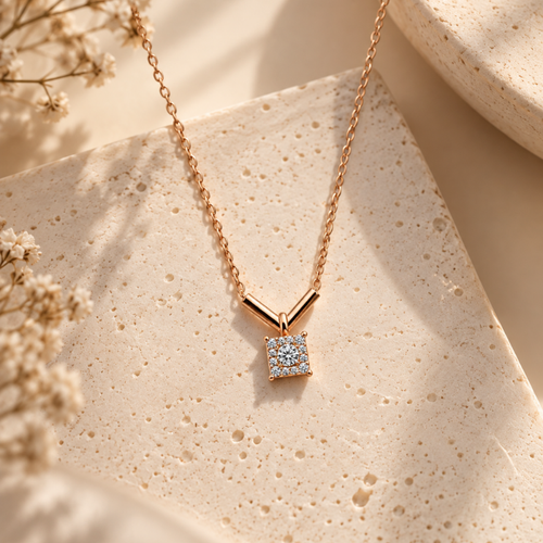 Halo Square Necklace