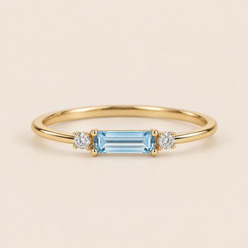 Blue Topaz Minimal Ring