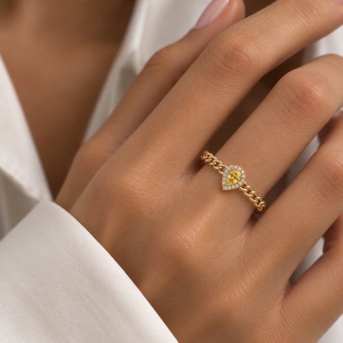 Citrine Drop Ring