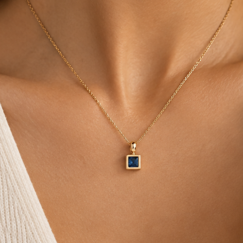 Blue Frame Necklace