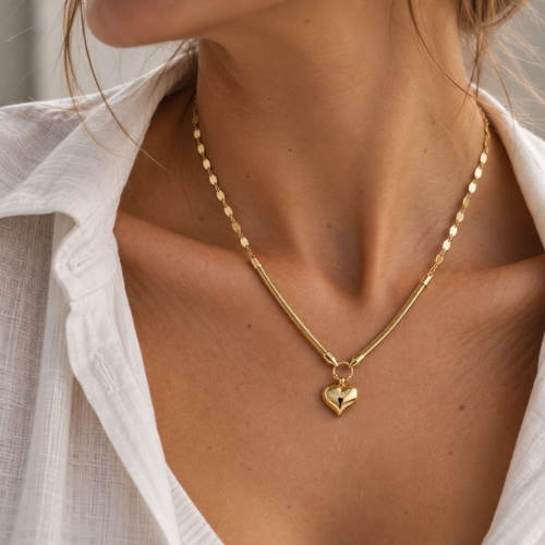 Amore Heart Gold Necklace