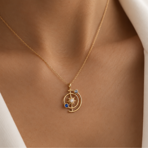 Solar Orbit Diamond Necklace