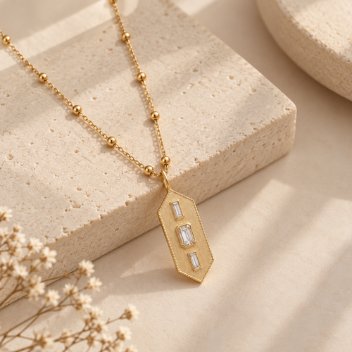 Trinity Baguette Necklace