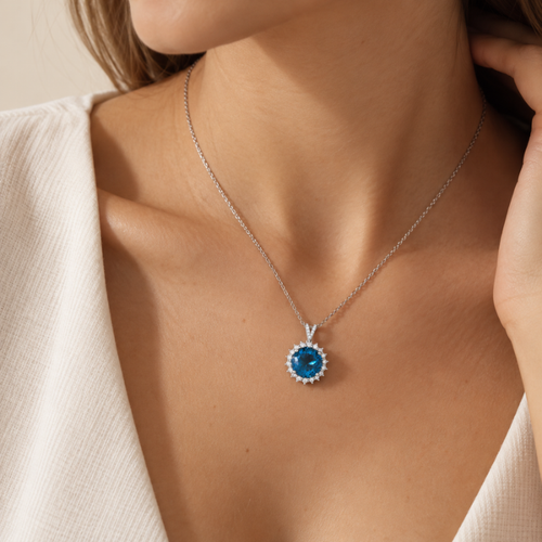 Azure Halo Necklace