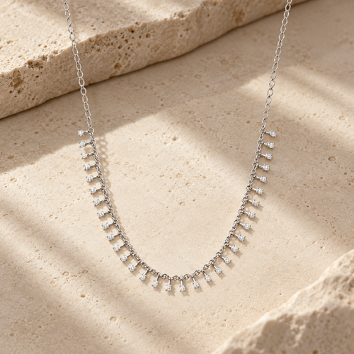 Mira Diamond Fringe Necklace