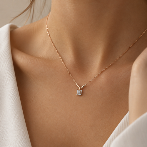 Halo Square Necklace