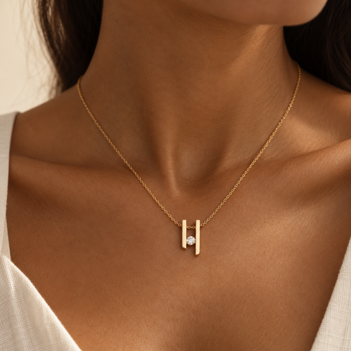 Twin Line Diamond Necklace