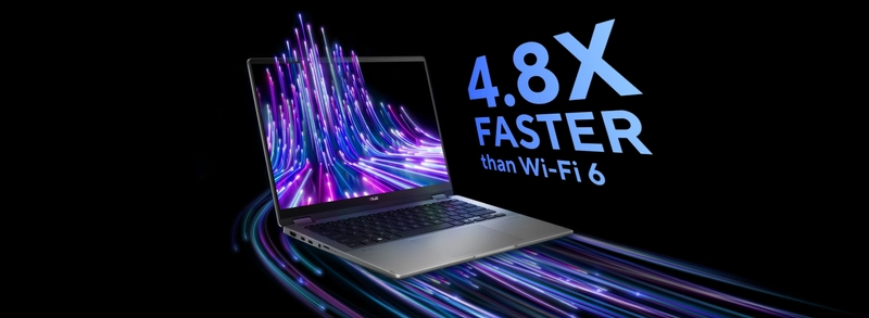 ASUS Vivobook 14 Flip Wi-Fi 7 ASUS Vivobook 14 Flip Wi-Fi 7 kablosuz bağlantı hızı