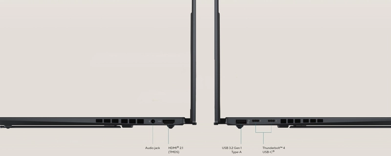 ASUS Zenbook Duo Thunderbolt 4 ve HDMI ba�lant� noktalar�