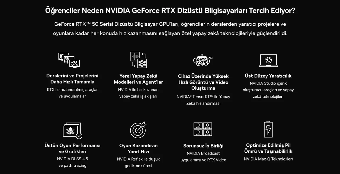 ��renciler Neden NVIDIA GeForce RTX Tercih Eder