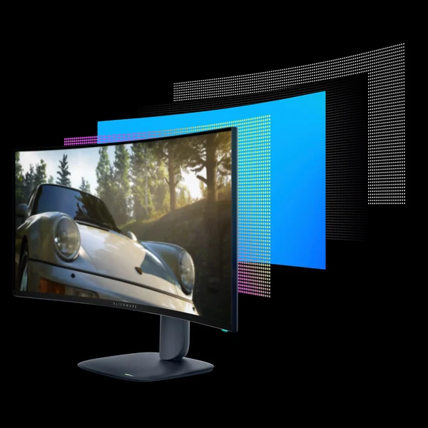 Alienware AW3425DW 34 in� kavisli QD-OLED gaming monit�r panel katmanlar�