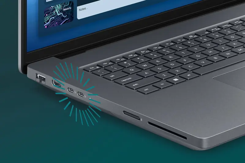 Sürdürülebilir Tasarım Dell Pro Max 18 Plus MB18250 sürdürülebilir tasarım ve geri dönüştürülmüş malzemeler