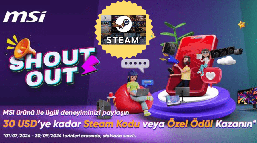 MSI'dan Steam Kodu Hediyesi