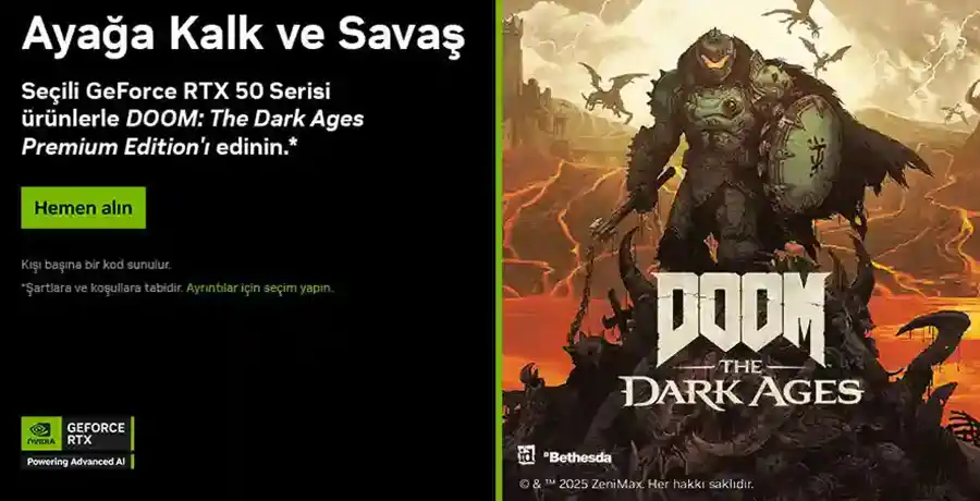 NVIDIA GeForce RTX50 ile Serisi rnlerle DOOM: The Dark Ages Premium Edition Edinin