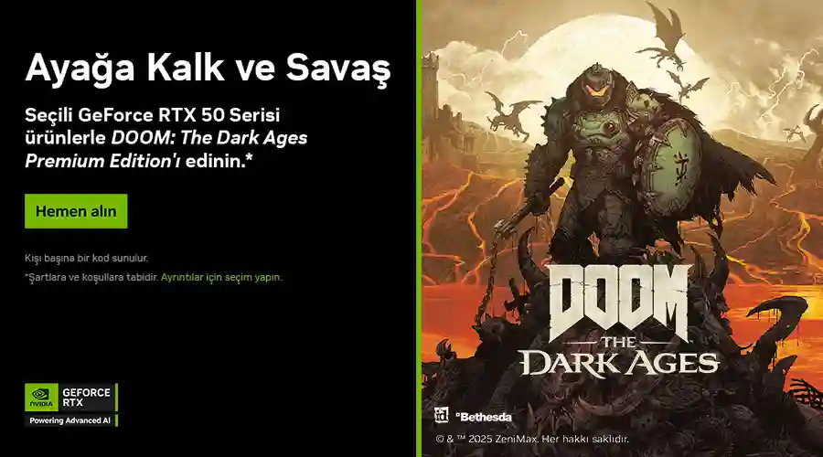 NVIDIA GeForce RTX50 ile Serisi rnlerle DOOM: The Dark Ages Premium Edition Edinin