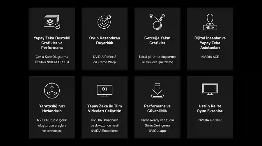 NVIDIA GeForce RTX50 Dizst Bilgisayarlar zellikleri