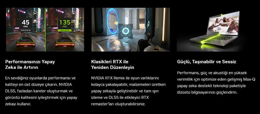 NVIDIA DLSS, RTX Remix ve Max-Q Uygulamalar