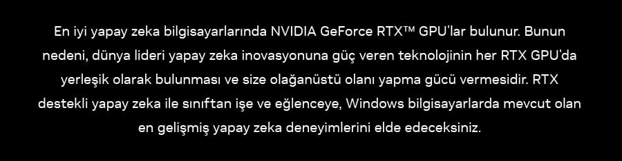 NVIDIA GeForce RTX Yapay Zeka GPU'lar