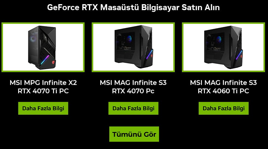 NVIDIA GeForce RTX40 Masast Bilgisayarlar