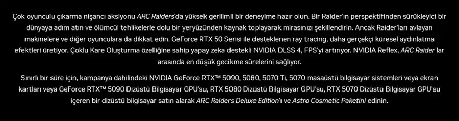 NVIDIA ARC Raiders Kampanyas Hakknda