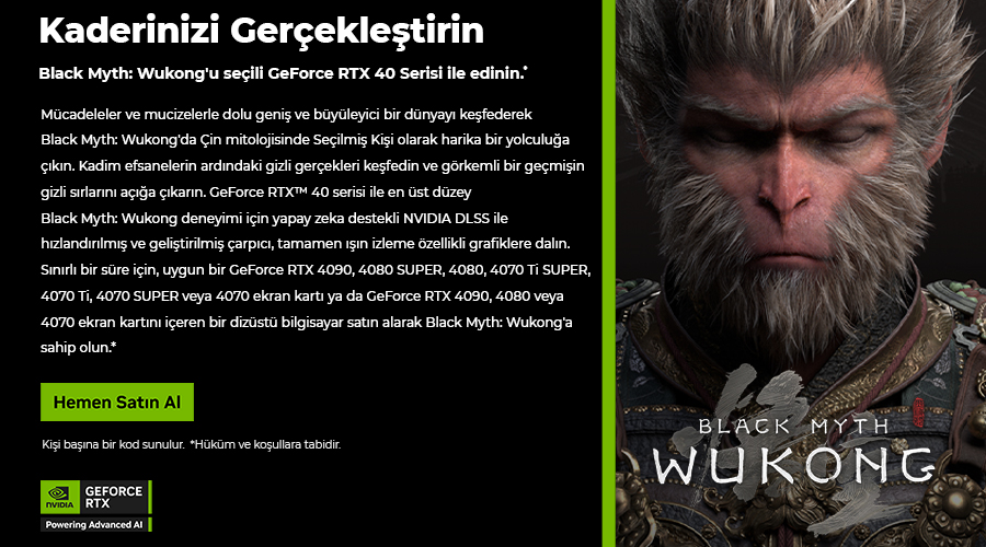 NVIDIA GeForce RTX40 Black Myth:Wukong Oyun Hediyesi